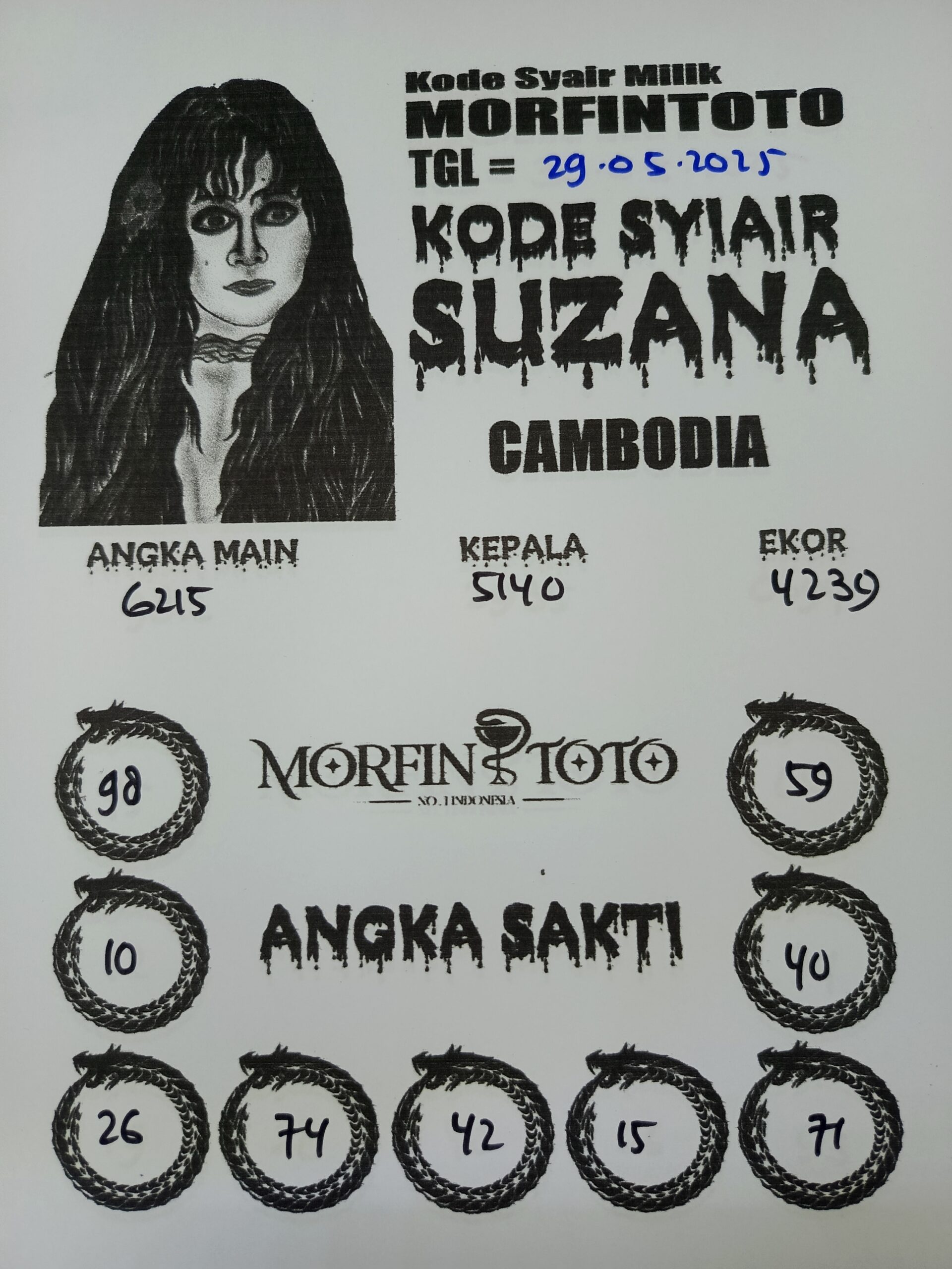 SYAIR TOGEL SUZANA  CAMBODIA 29 MEI 2025