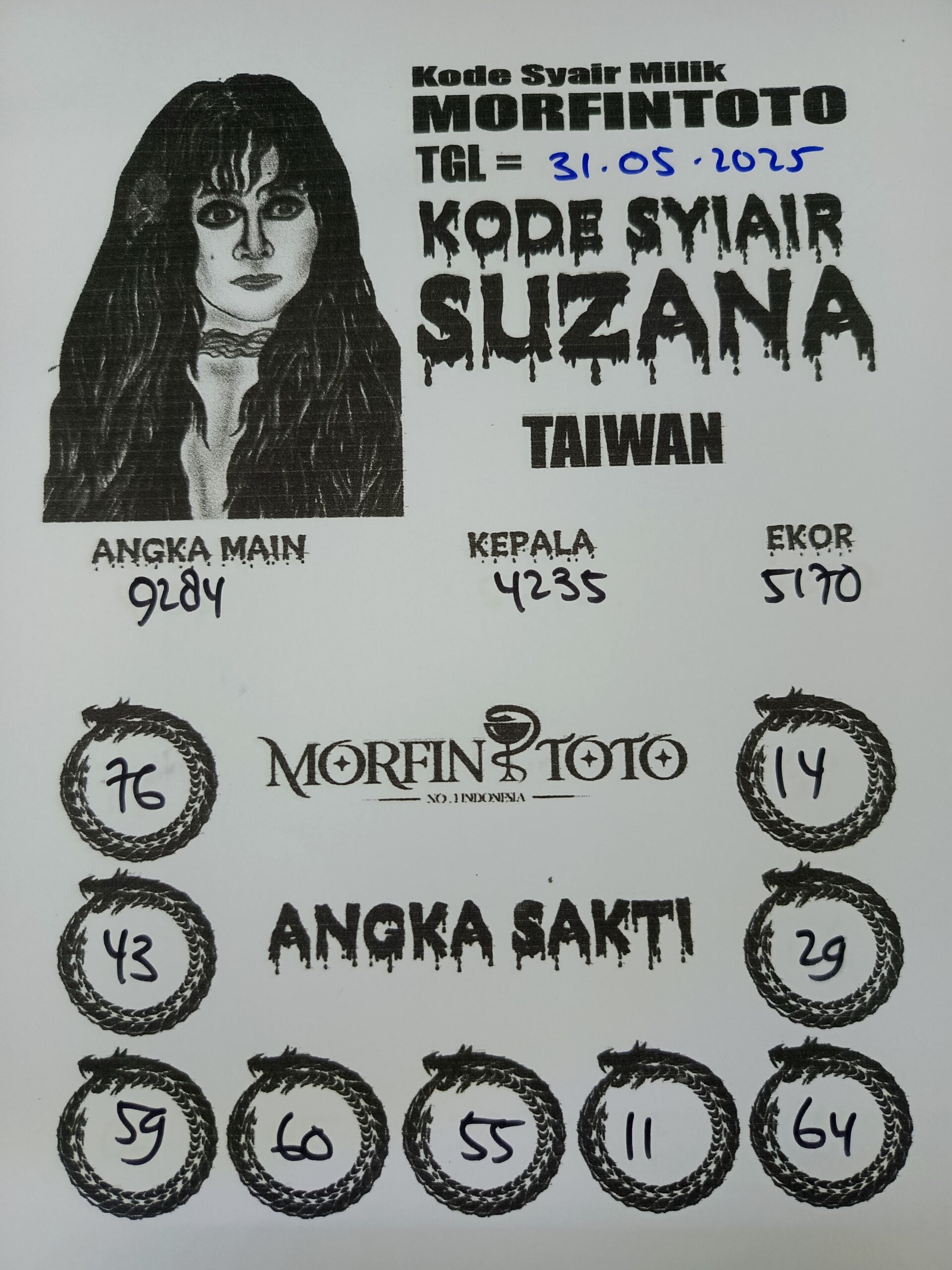 SYAIR TOGEL SUZANA TAIWAN 31 MEI 2025