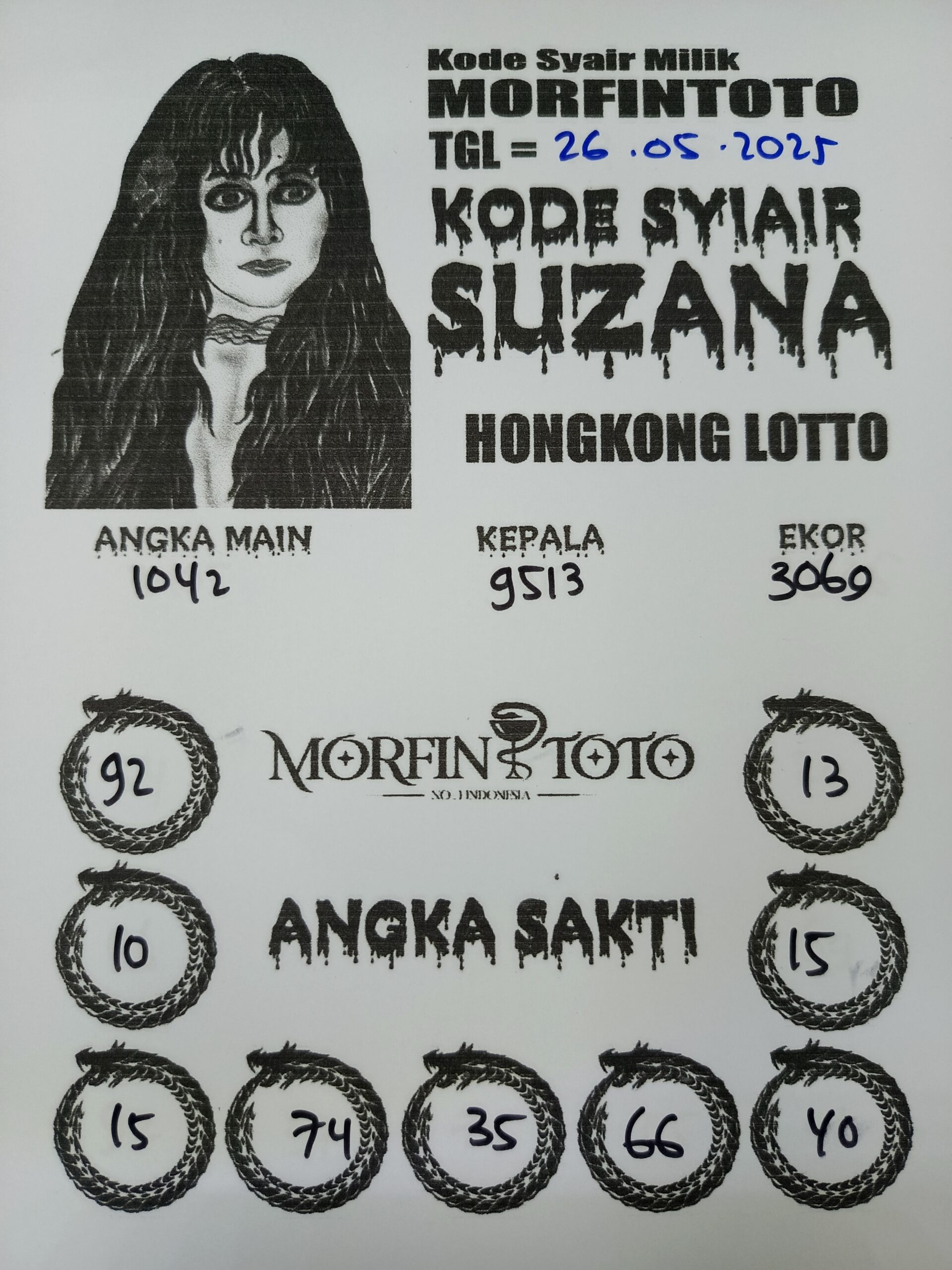 SYAIR TOGEL SUZANA HONGKONG LOTTO 26 MEI 2025