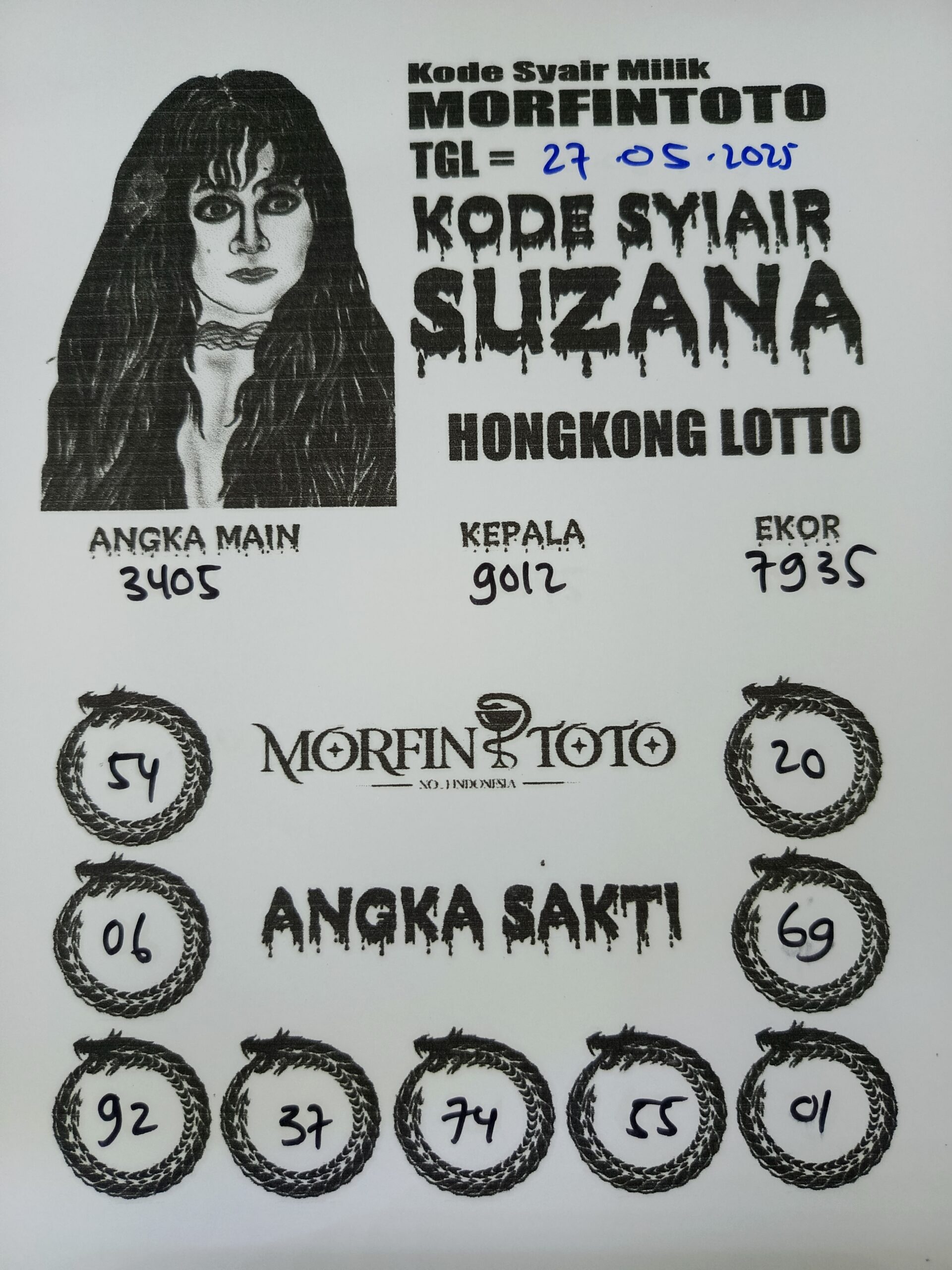 SYAIR TOGEL SUZANA HONGKONG LOTTO 27 MEI 2025