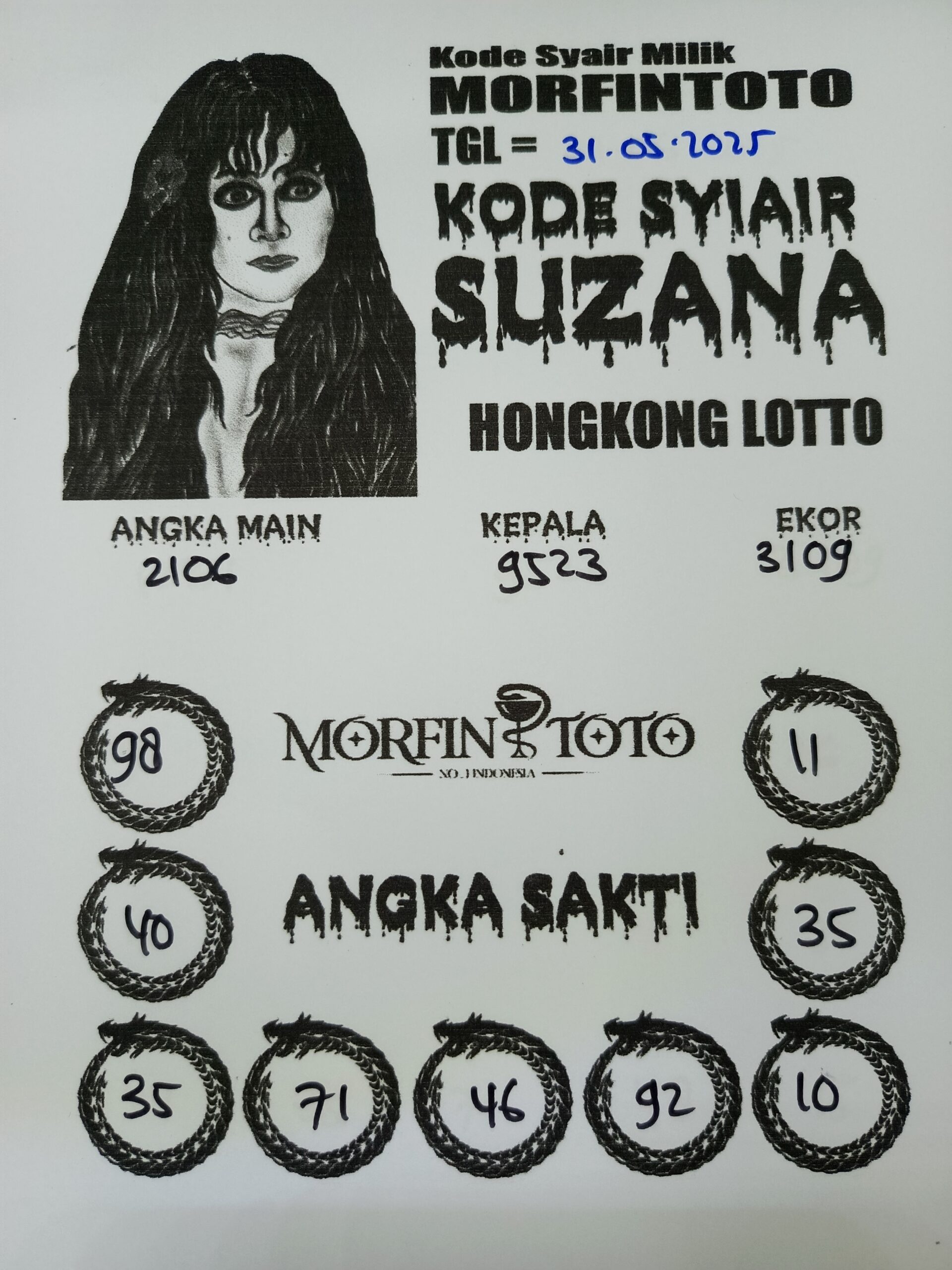 SYAIR TOGEL SUZANA HONGKONG LOTTO 31 MEI 2025
