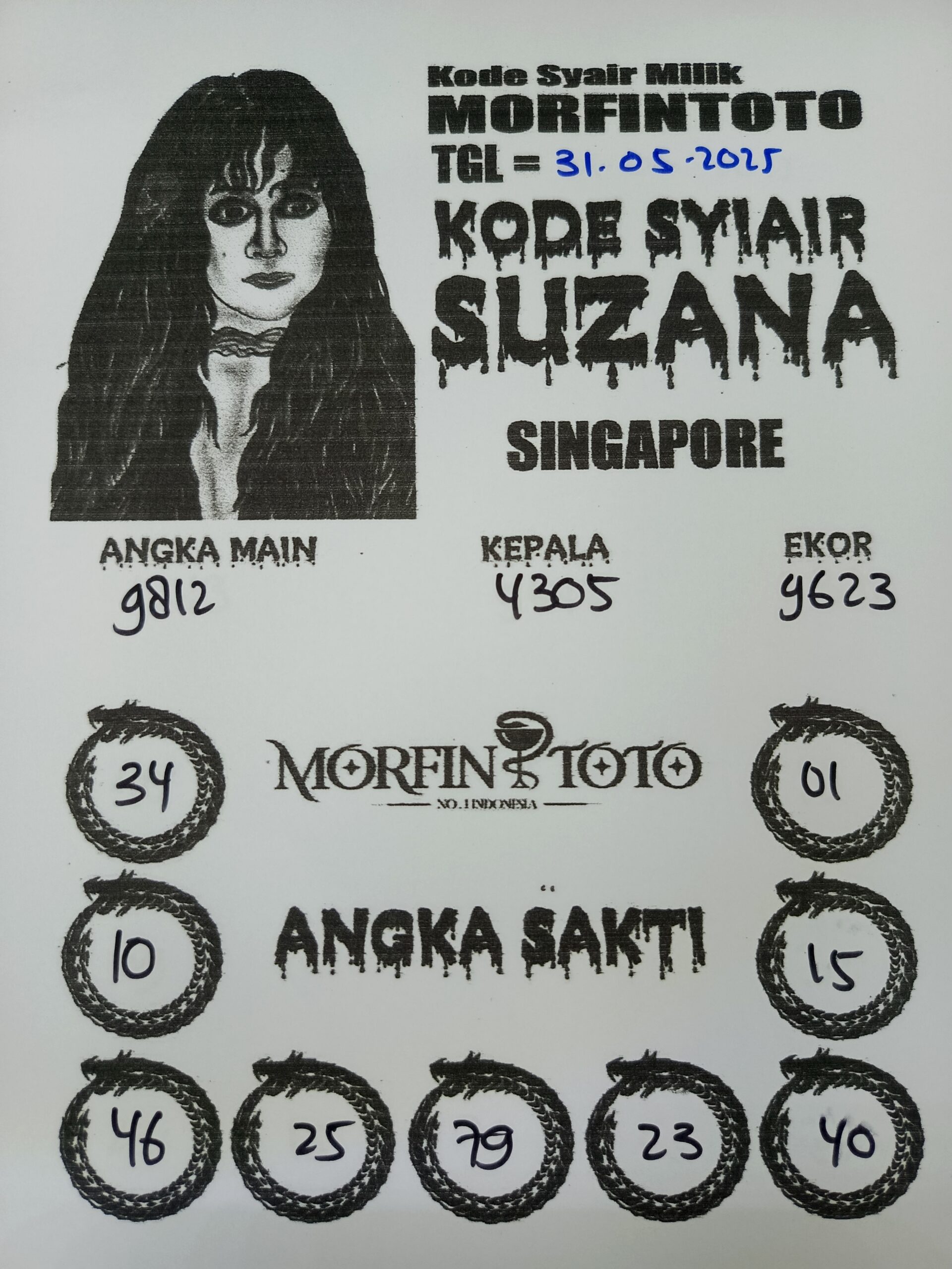 SYAIR TOGEL SUZANA SINGAPORE 31 MEI 2025