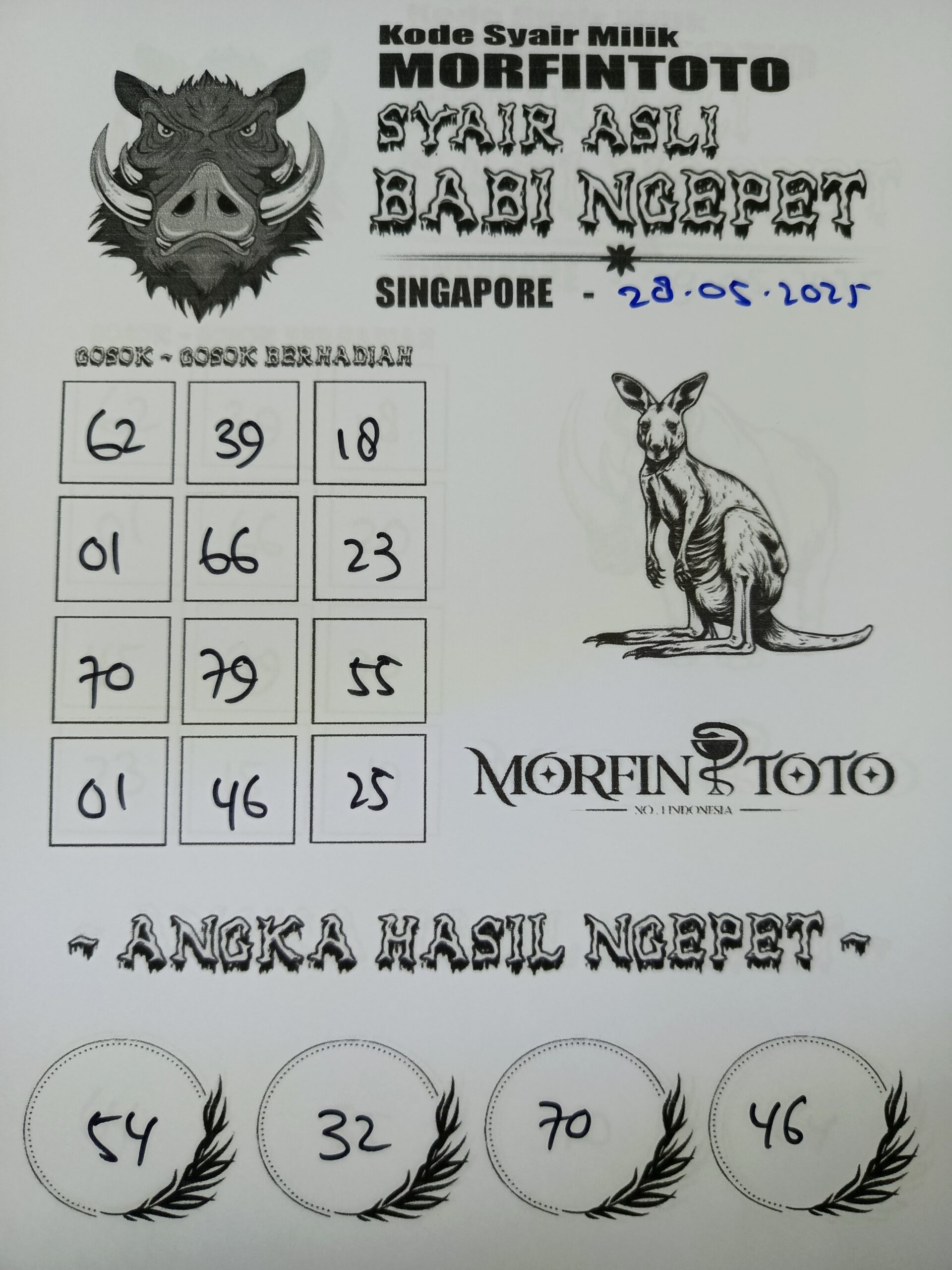 SYAIR TOGEL BABI NGEPET SINGAPORE 28 MEI 2025