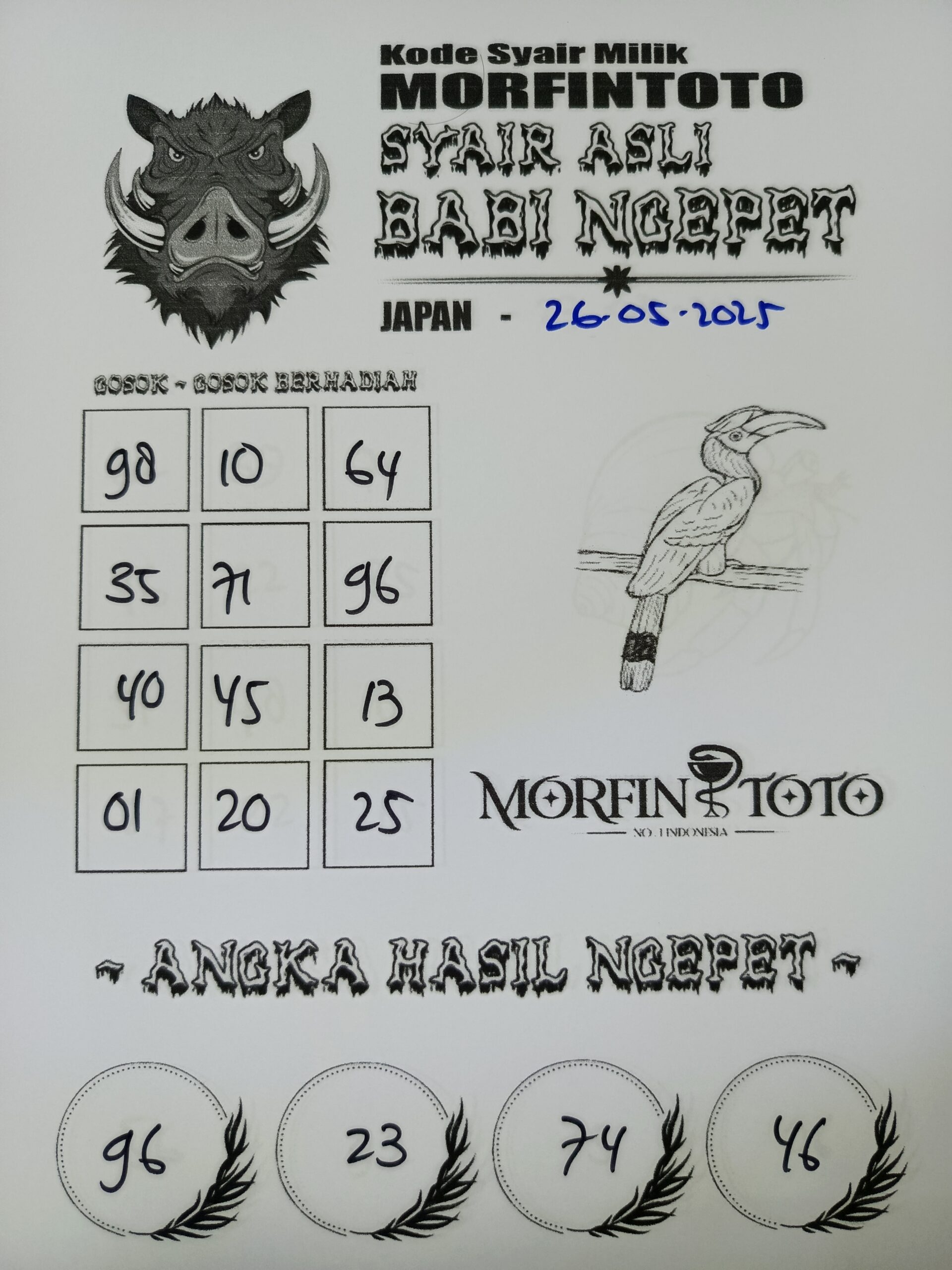 SYAIR TOGEL BABI NGEPET JAPAN 26 MEI 2025