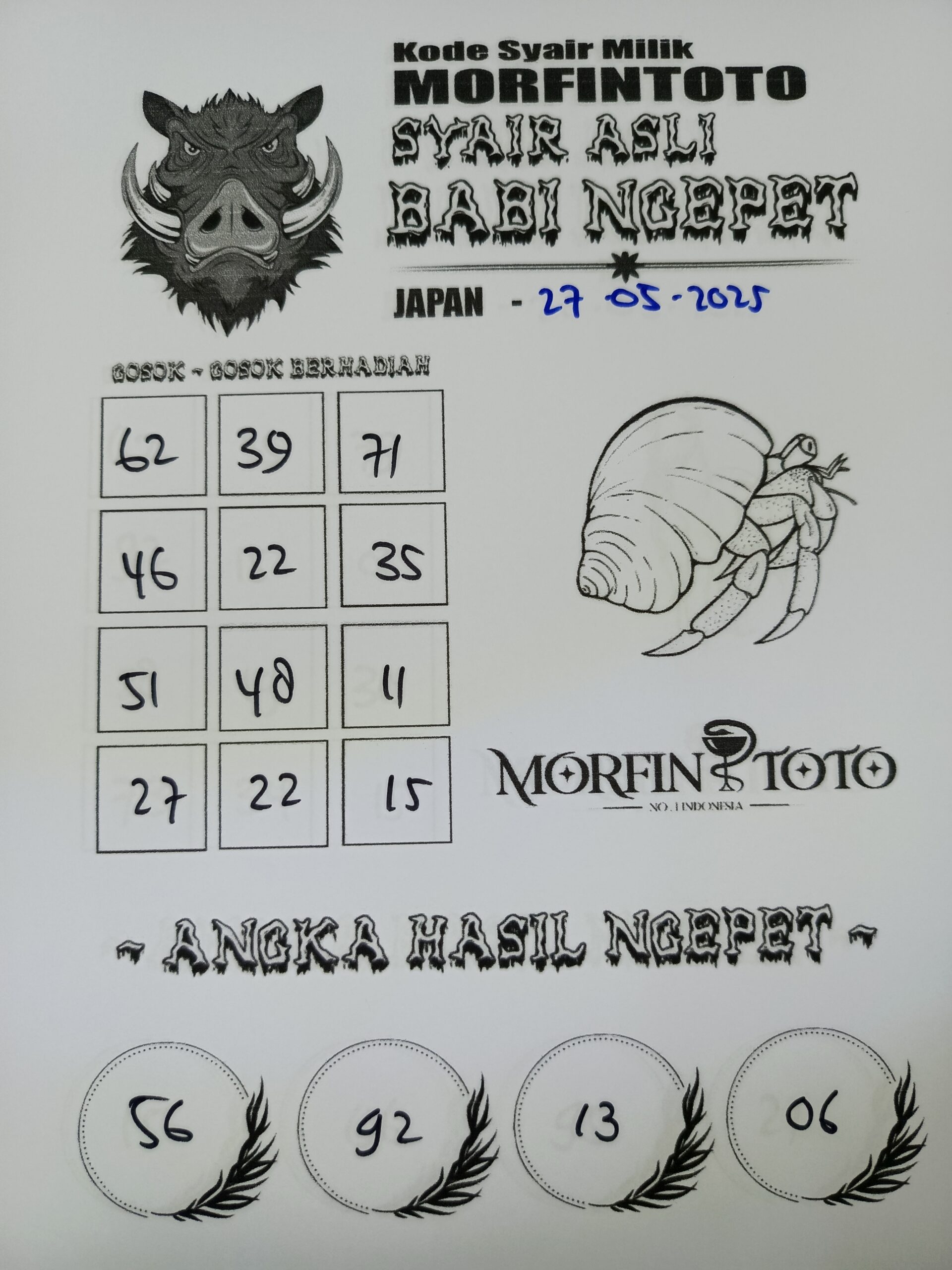 SYAIR TOGEL BABI NGEPET JAPAN 27 MEI 2025