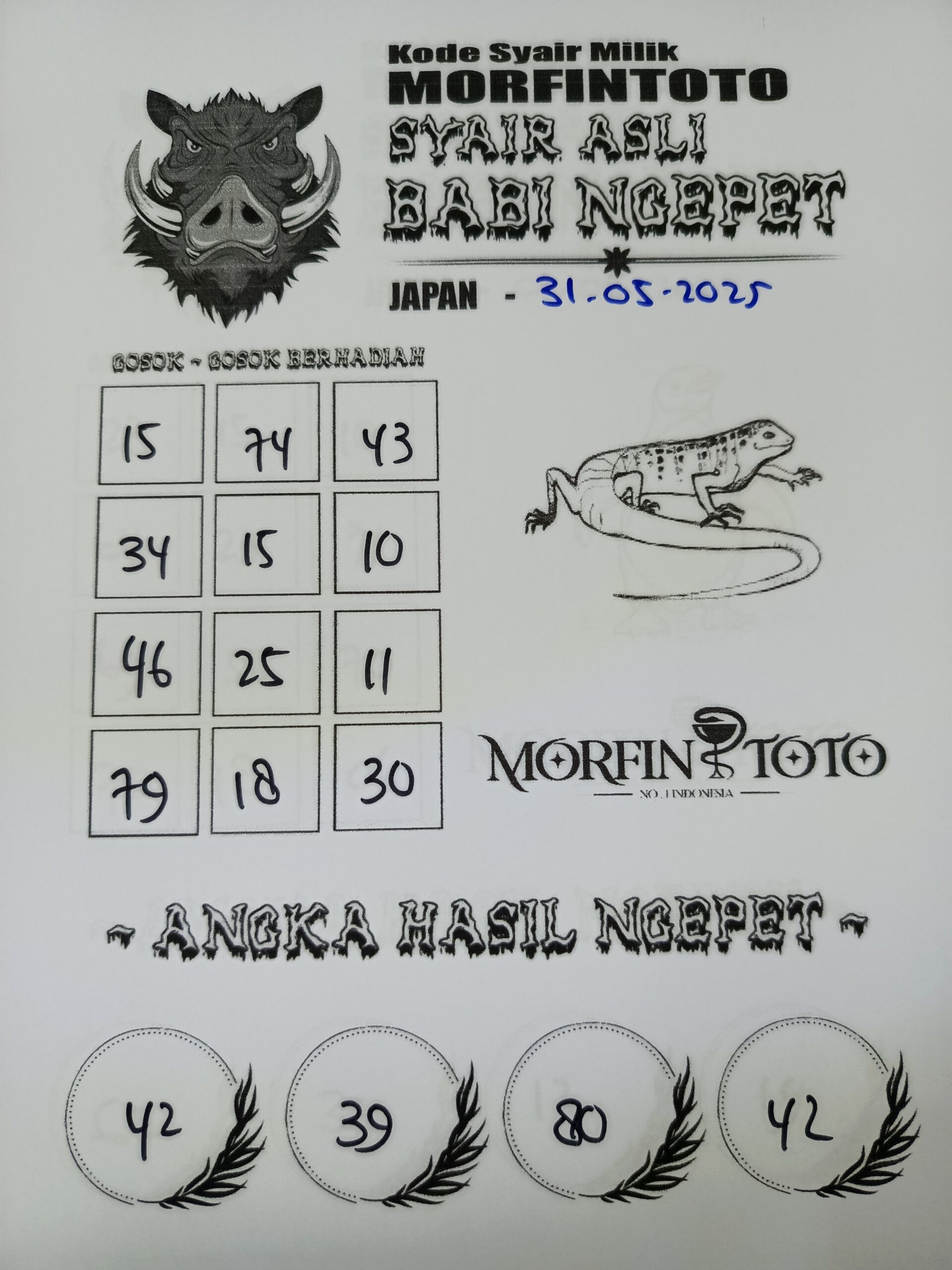 SYAIR TOGEL BABI NGEPET JAPAN 31 MEI 2025