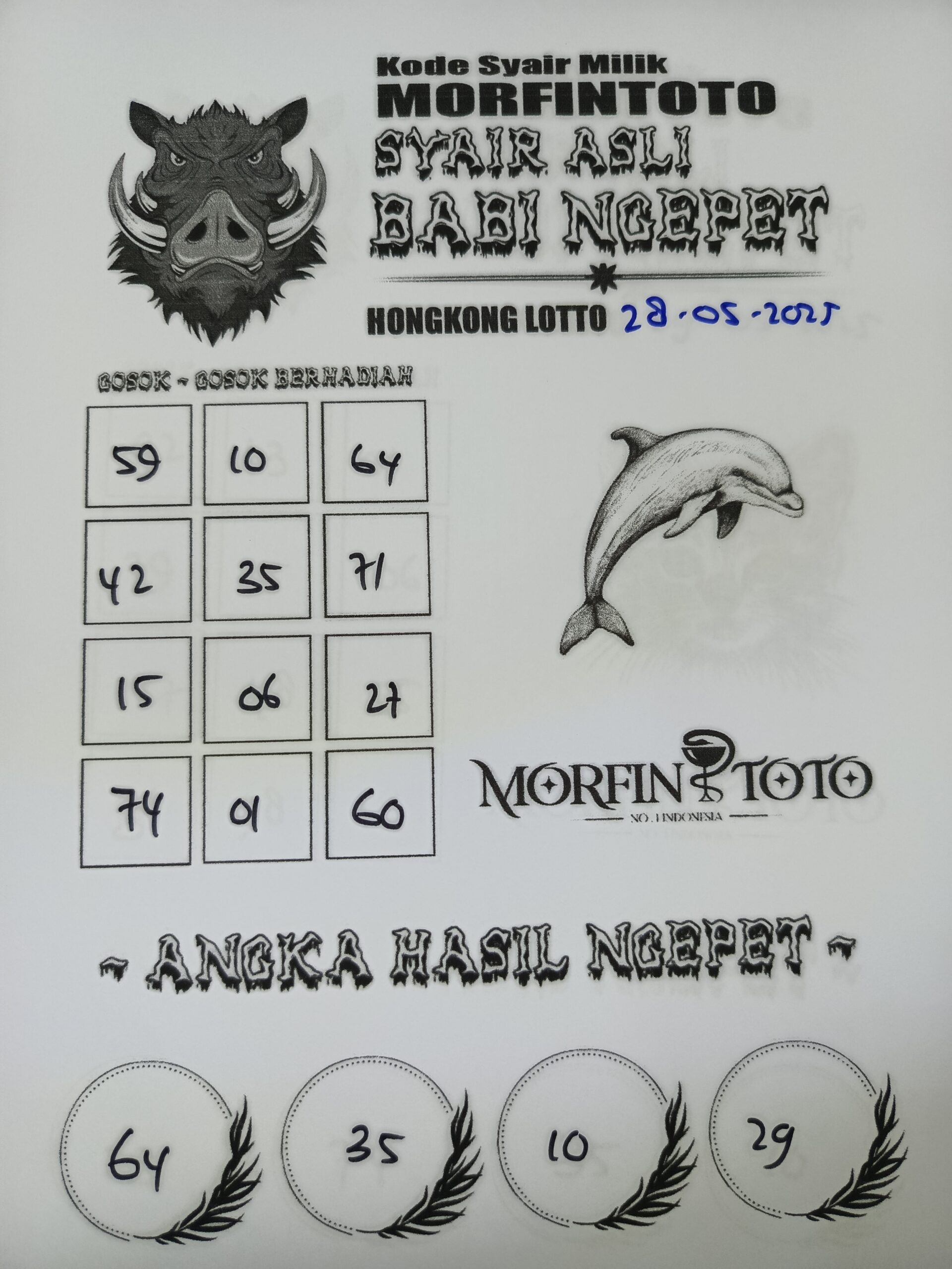 SYAIR TOGEL BABI NGEPET HONGKONG LOTTO 28 MEI 2025