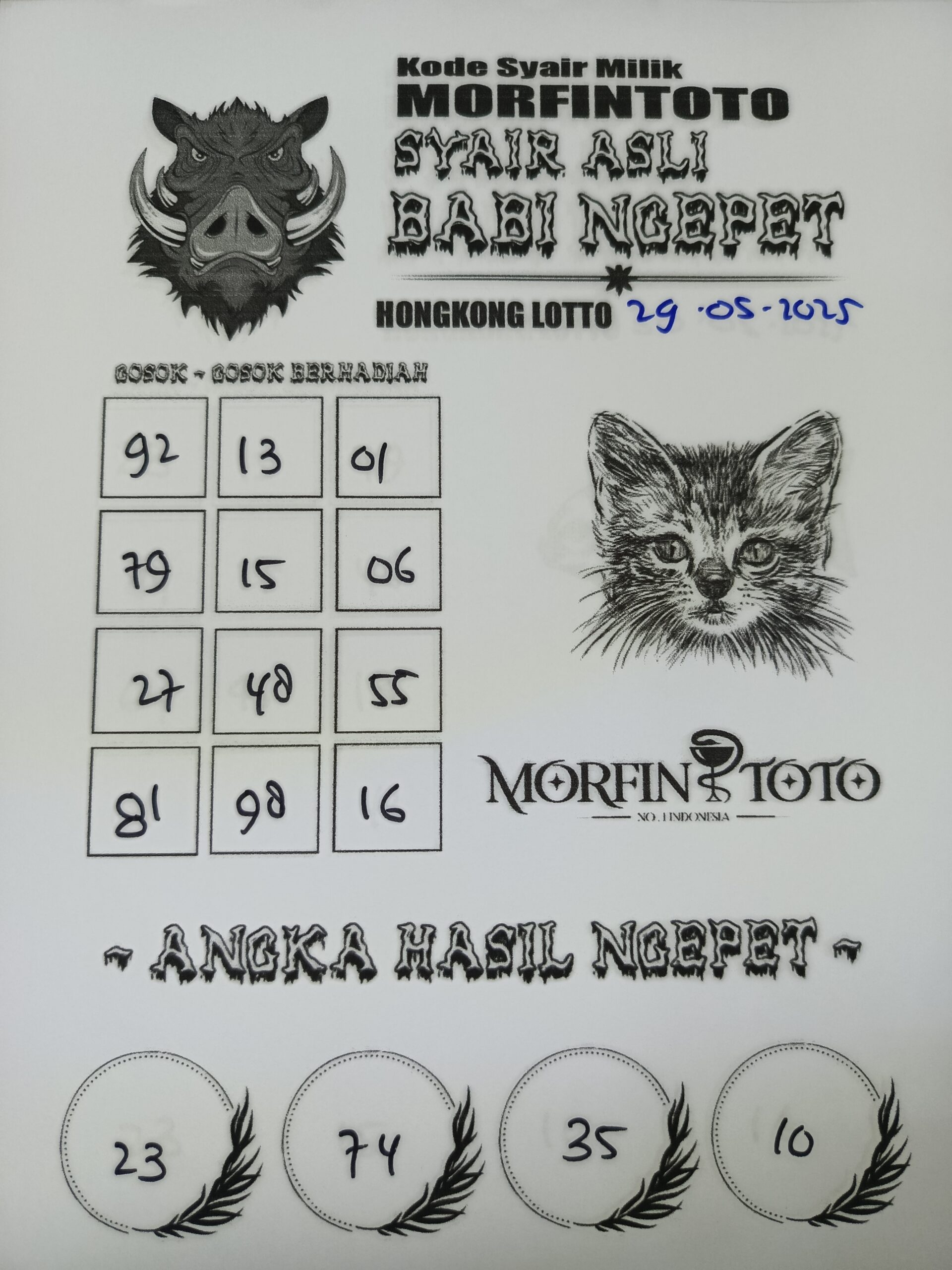 SYAIR TOGEL BABI NGEPET HONGKONG LOTTO 29 MEI 2025