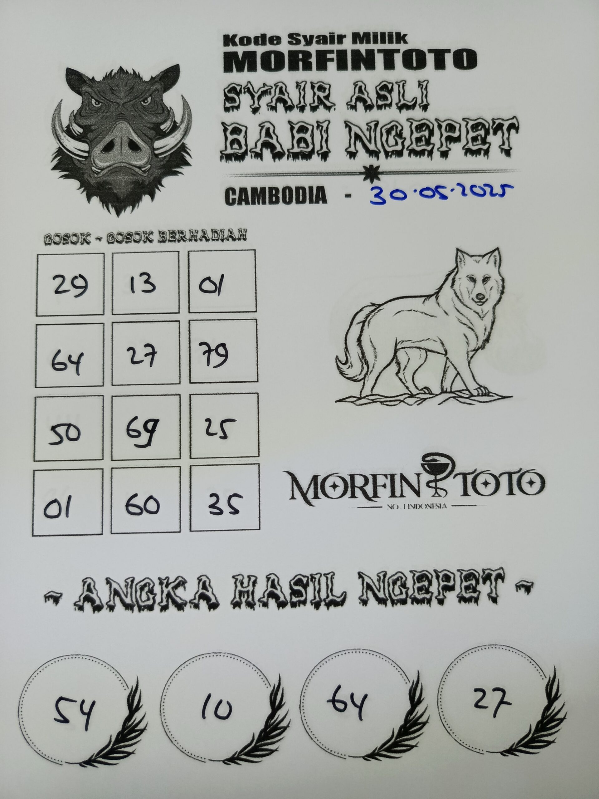 SYAIR TOGEL BABI NGEPET CAMBODIA 30 MEI 2025