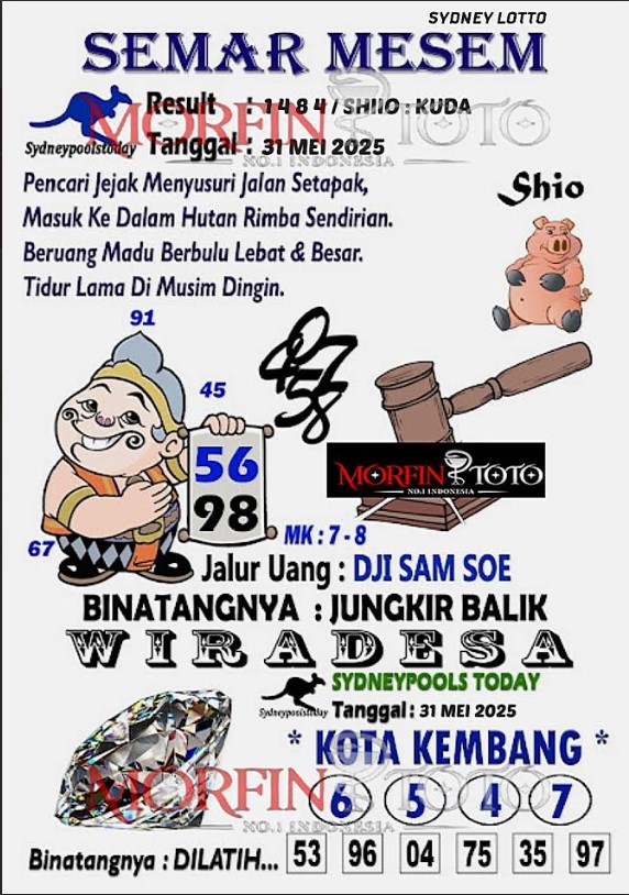SYAIR TOGEL SEMAR MESEM SYDNEY LOTTO 31 MEI 2025