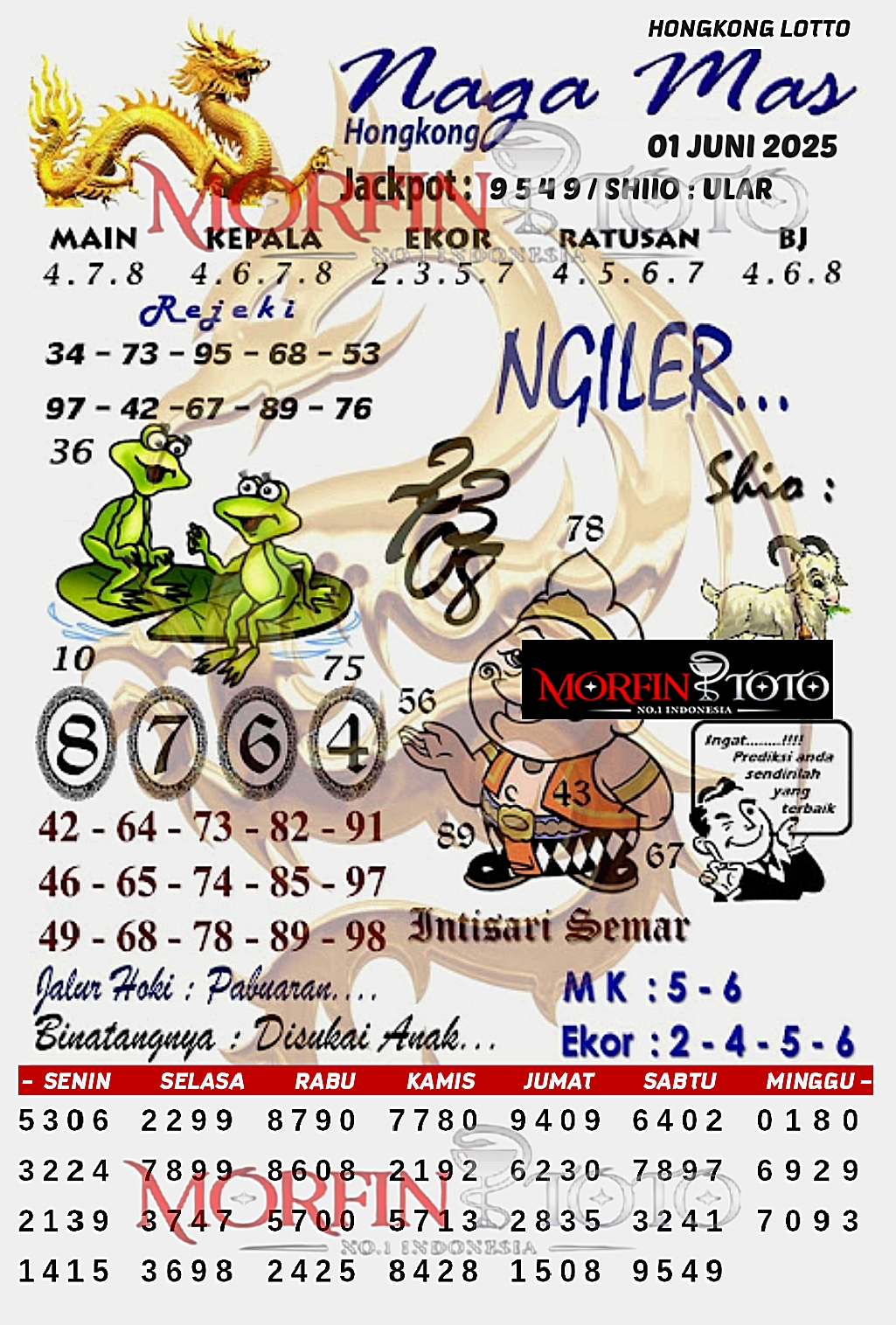 SYAIR TOGEL NAGA MAS HONGKONG LOTTO 01 JUNI 2025