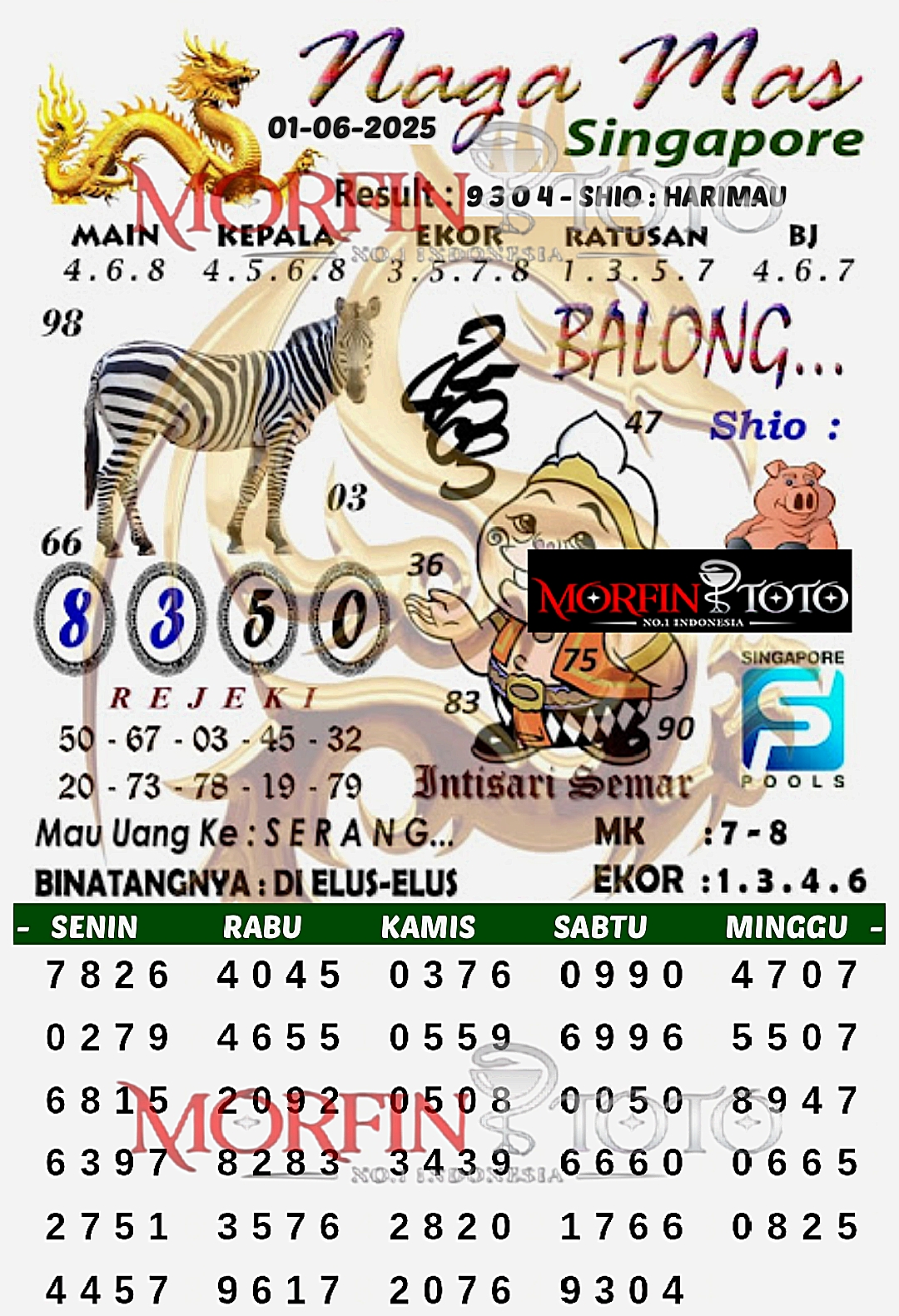 SYAIR TOGEL NAGA MAS SINGAPORE 01 JUNI 2025
