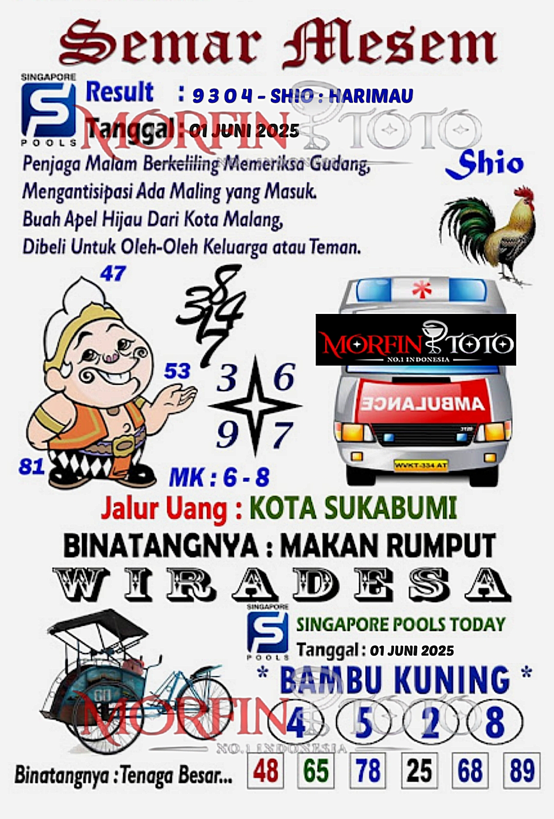 SYAIR TOGEL SEMAR MESEM SINGAPORE 01 JUNI 2025