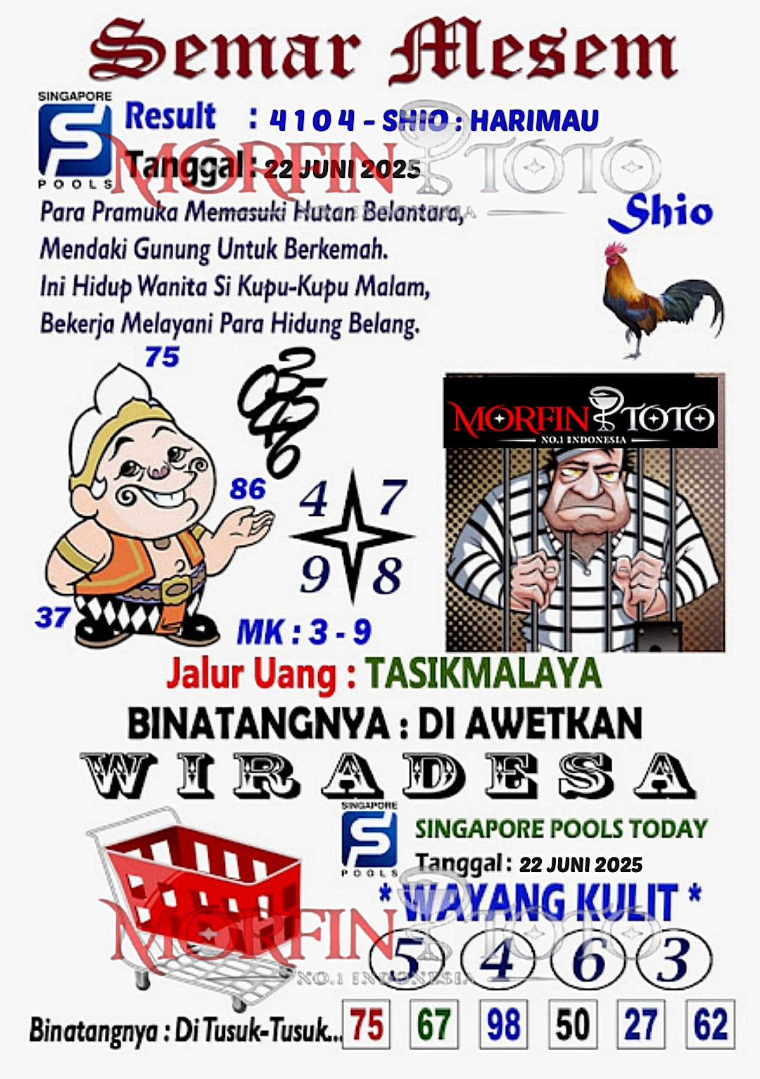SYAIR TOGEL SEMAR MESEM SINGAPORE 22 JUNI 2025