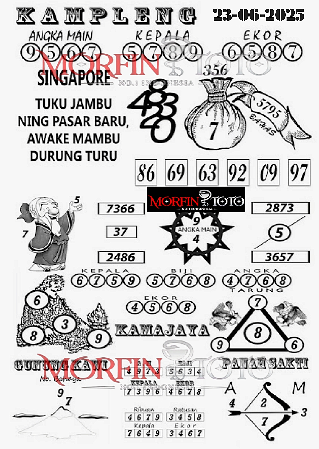 SYAIR TOGEL KAMPLENG SINGAPORE 23 JUNI 2025
