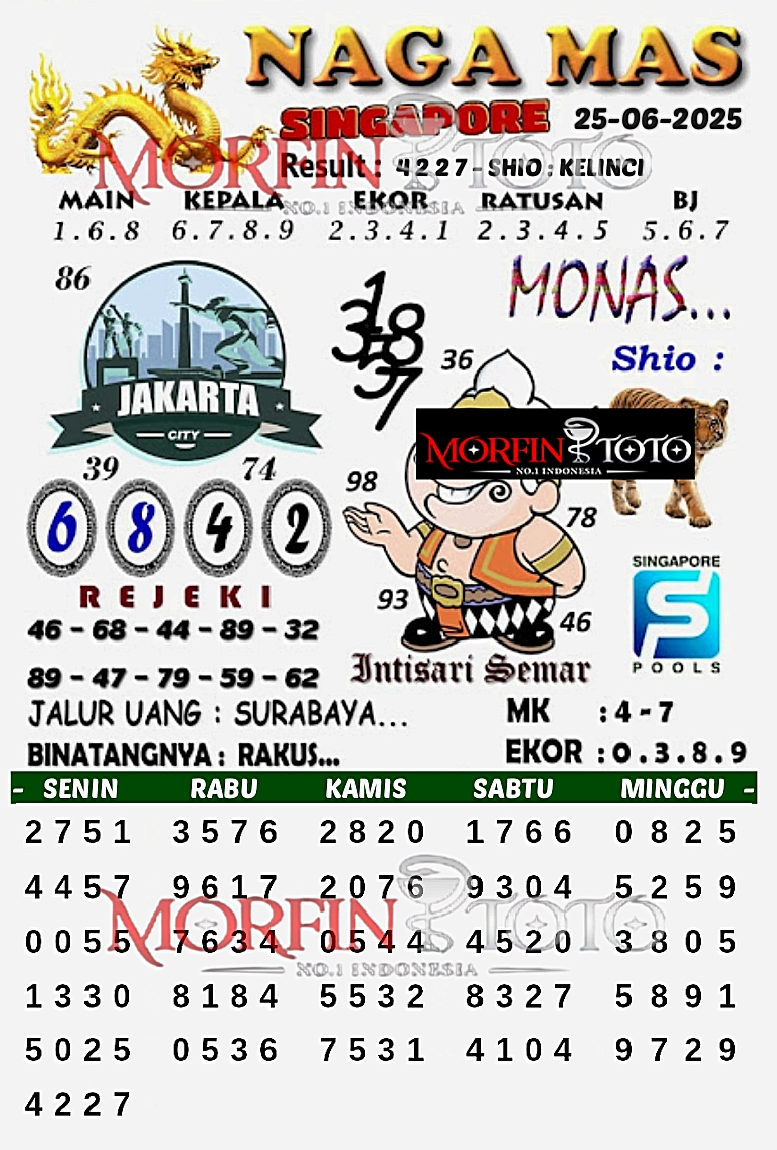 SYAIR TOGEL NAGA MAS SINGAPORE 25 JUNI 2025