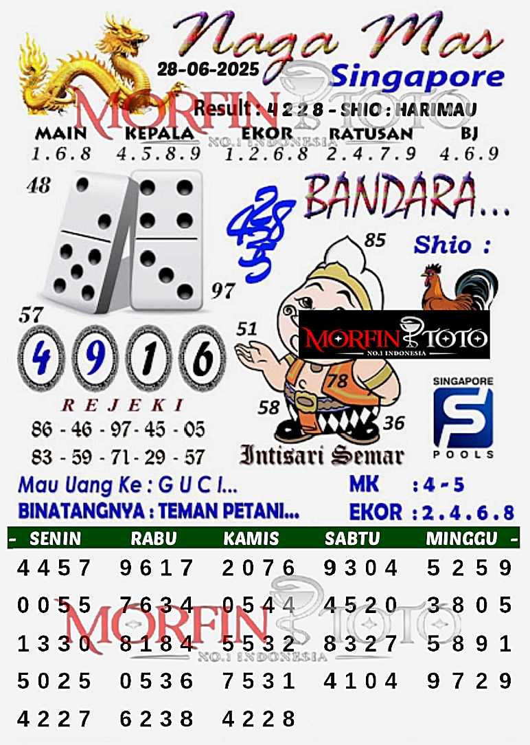 SYAIR TOGEL NAGA MAS SINGAPORE 28 JUNI 2025