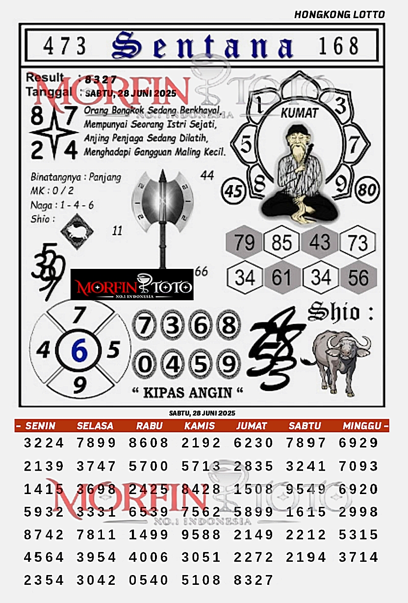 SYAIR TOGEL SENTANA HONGKONG LOTTO 28 JUNI 2025