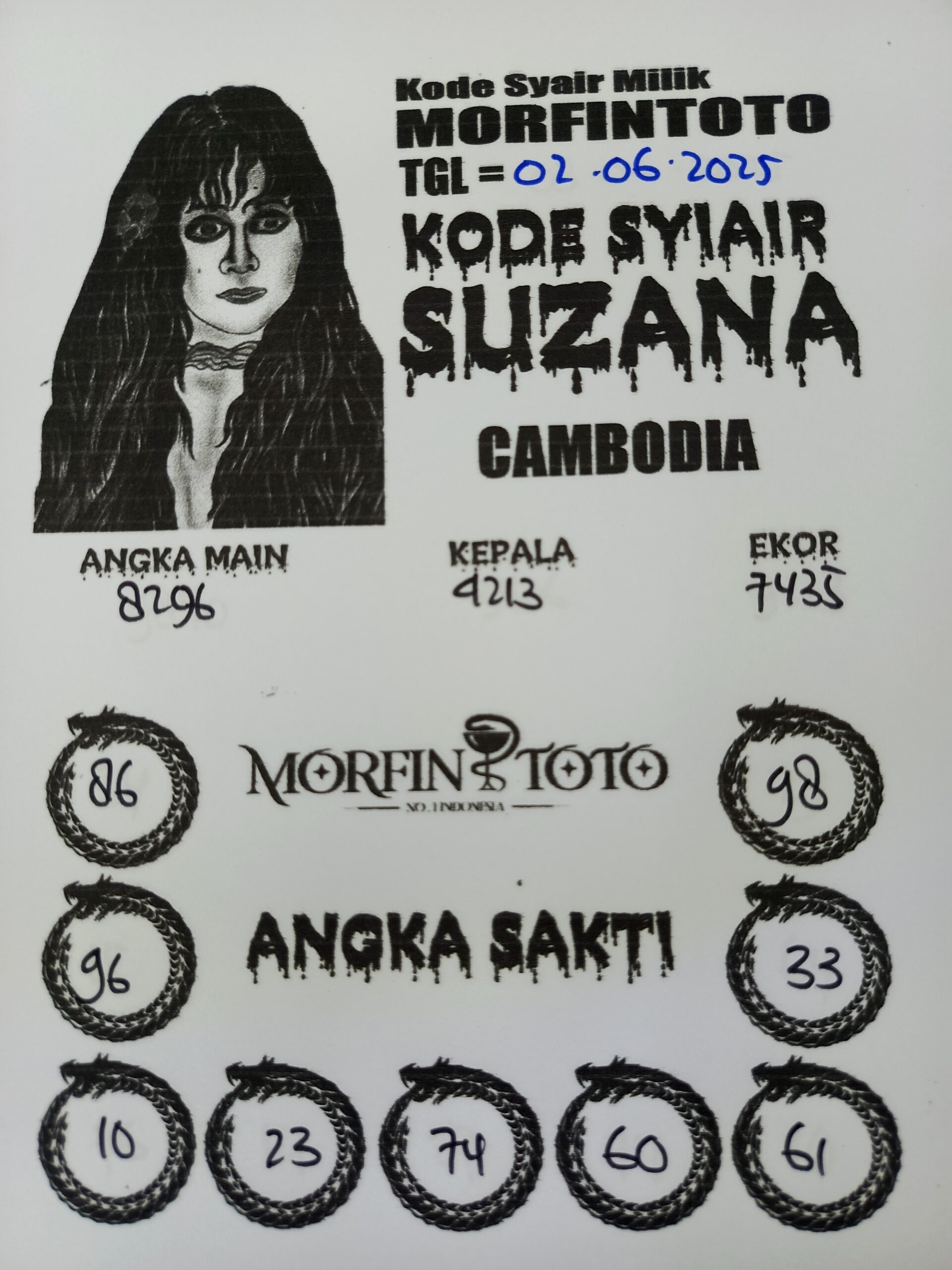 SYAIR TOGEL SUZANA CAMBODIA 21 JUNI 2025