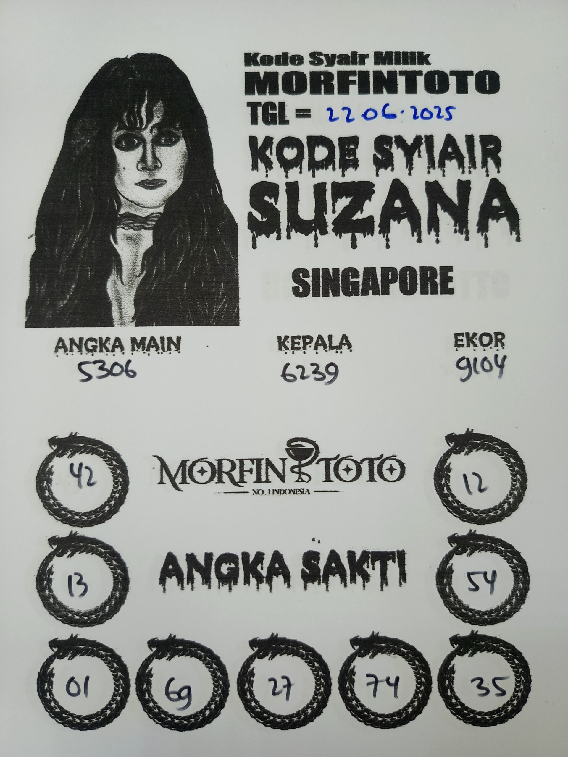SYAIR TOGEL SUZANA SINGAPORE 22 JUNI 2025