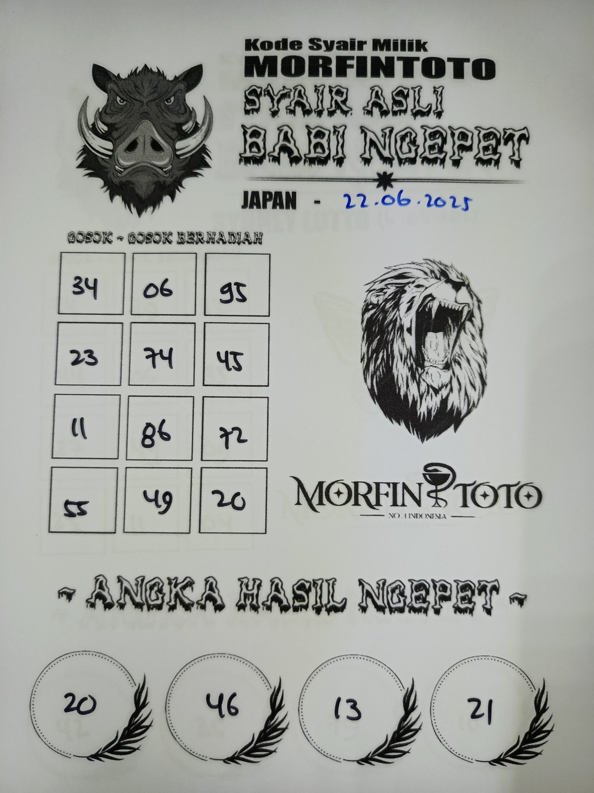 SYAIR TOGEL BABI NGEPET JAPAN 22 JUNI 2025