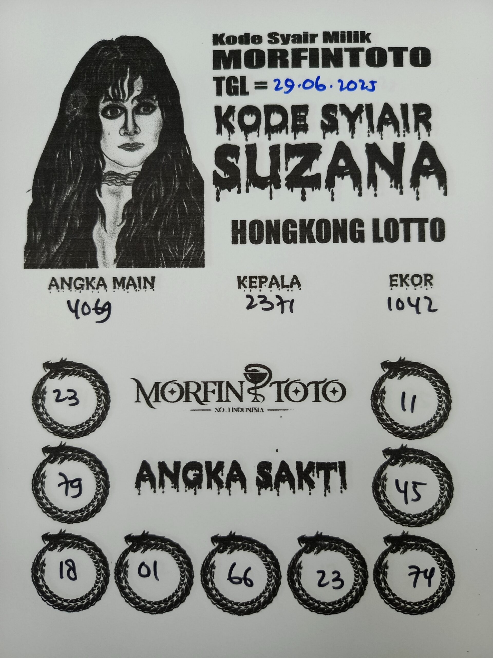 SYAIR TOGEL SUZANA HONGKONG LOTTO 29 JUNI 2025