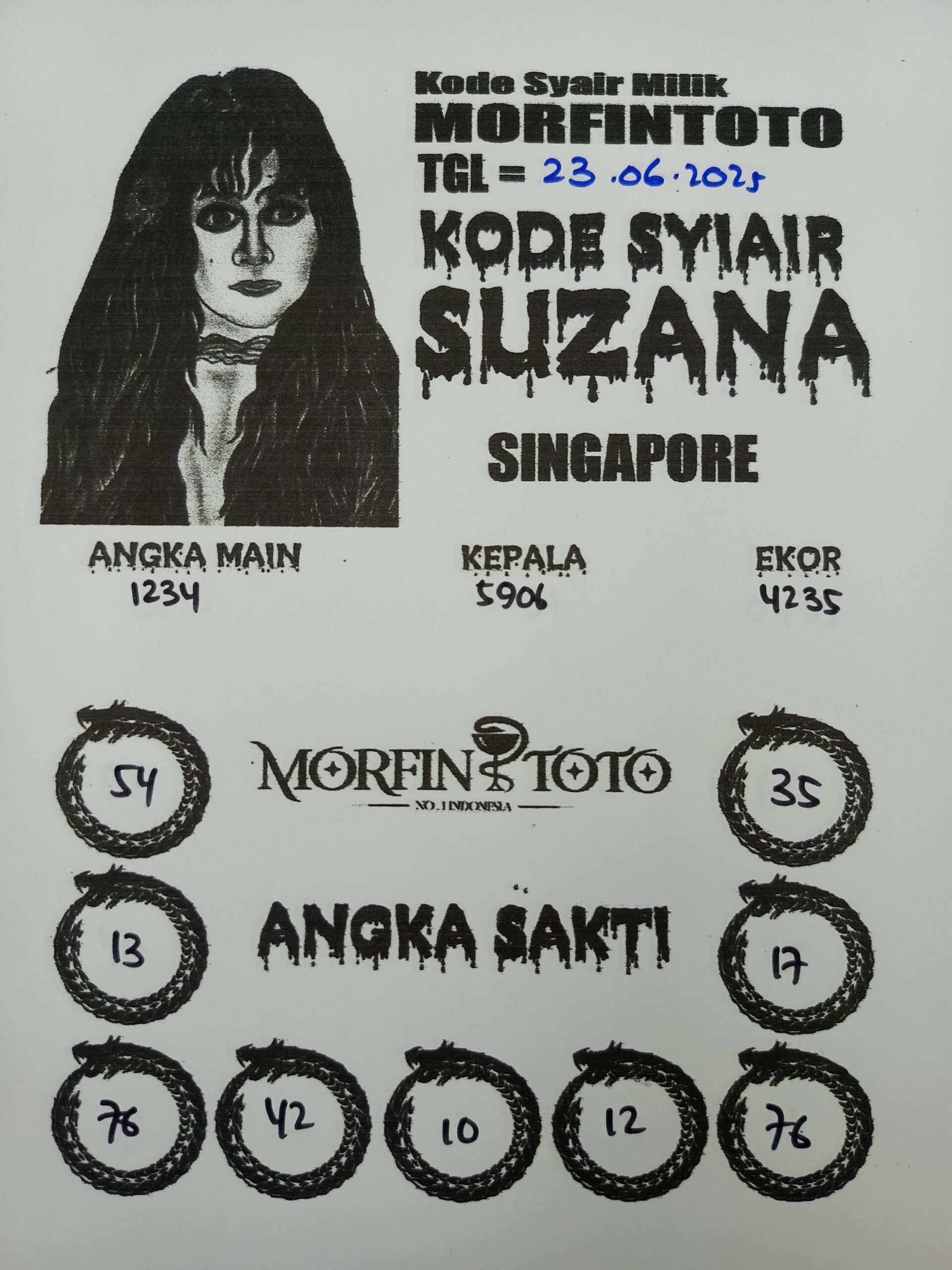 SYAIR TOGEL SUZANA SINGAPORE 23 JUNI 2025