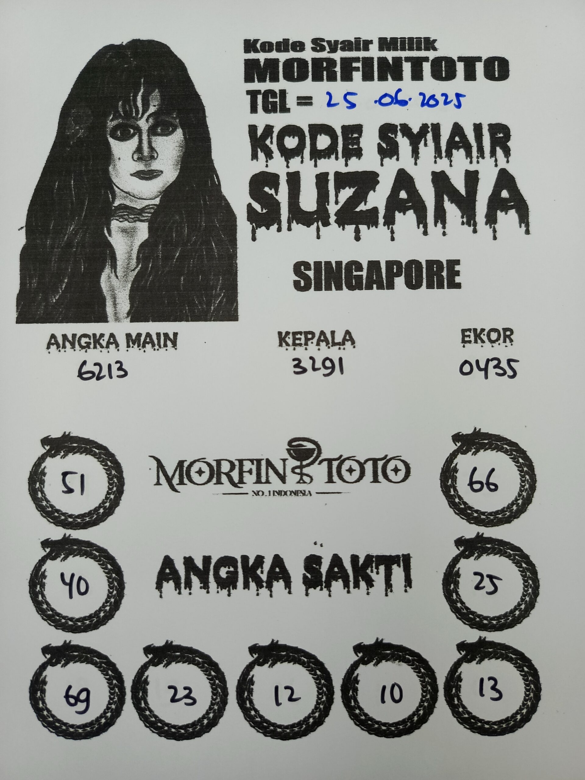 SYAIR TOGEL SUZANA SINGAPORE 25 JUNI 2025