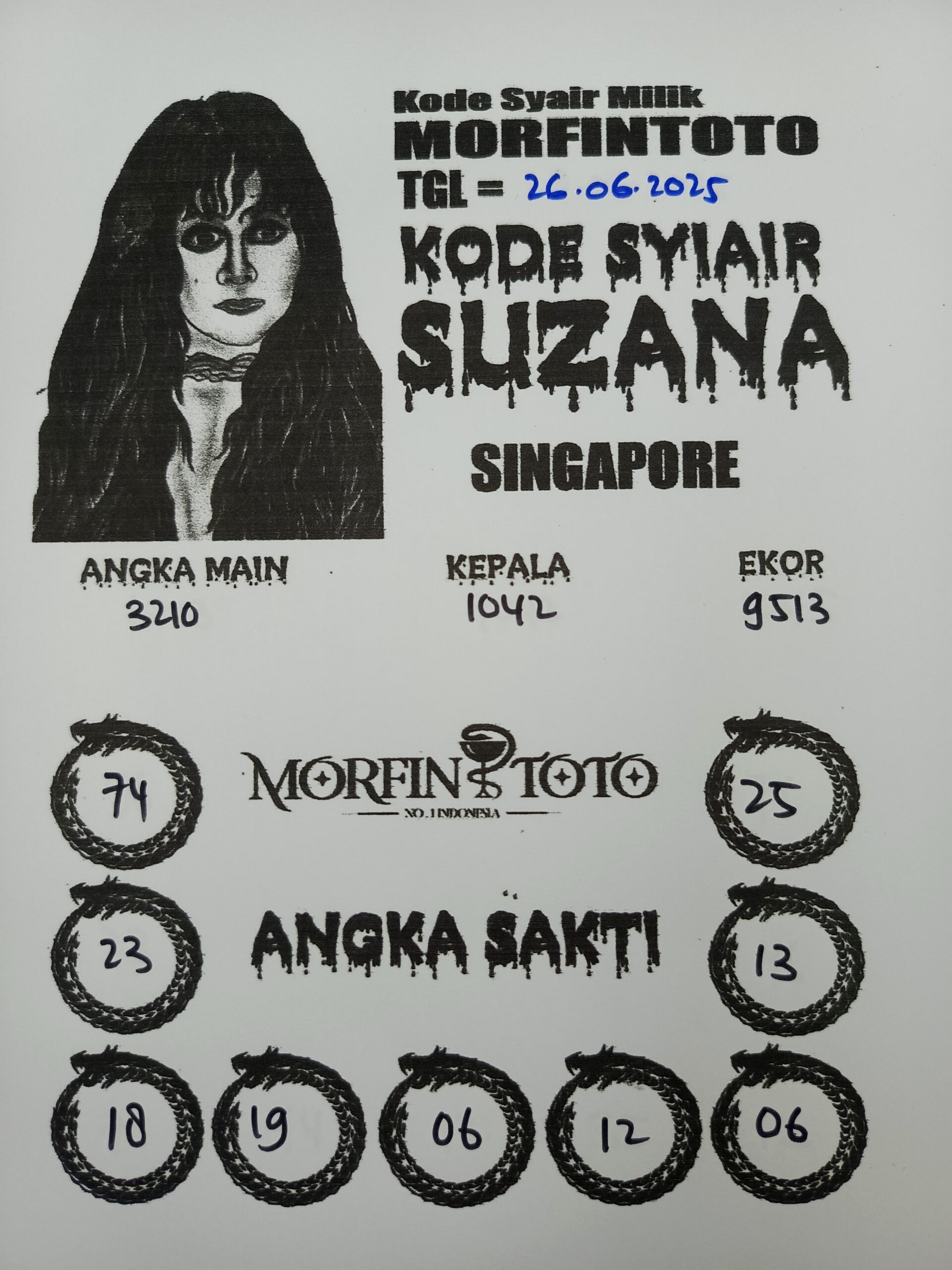 SYAIR TOGEL SUZANA SINGAPORE 26 JUNI 2025