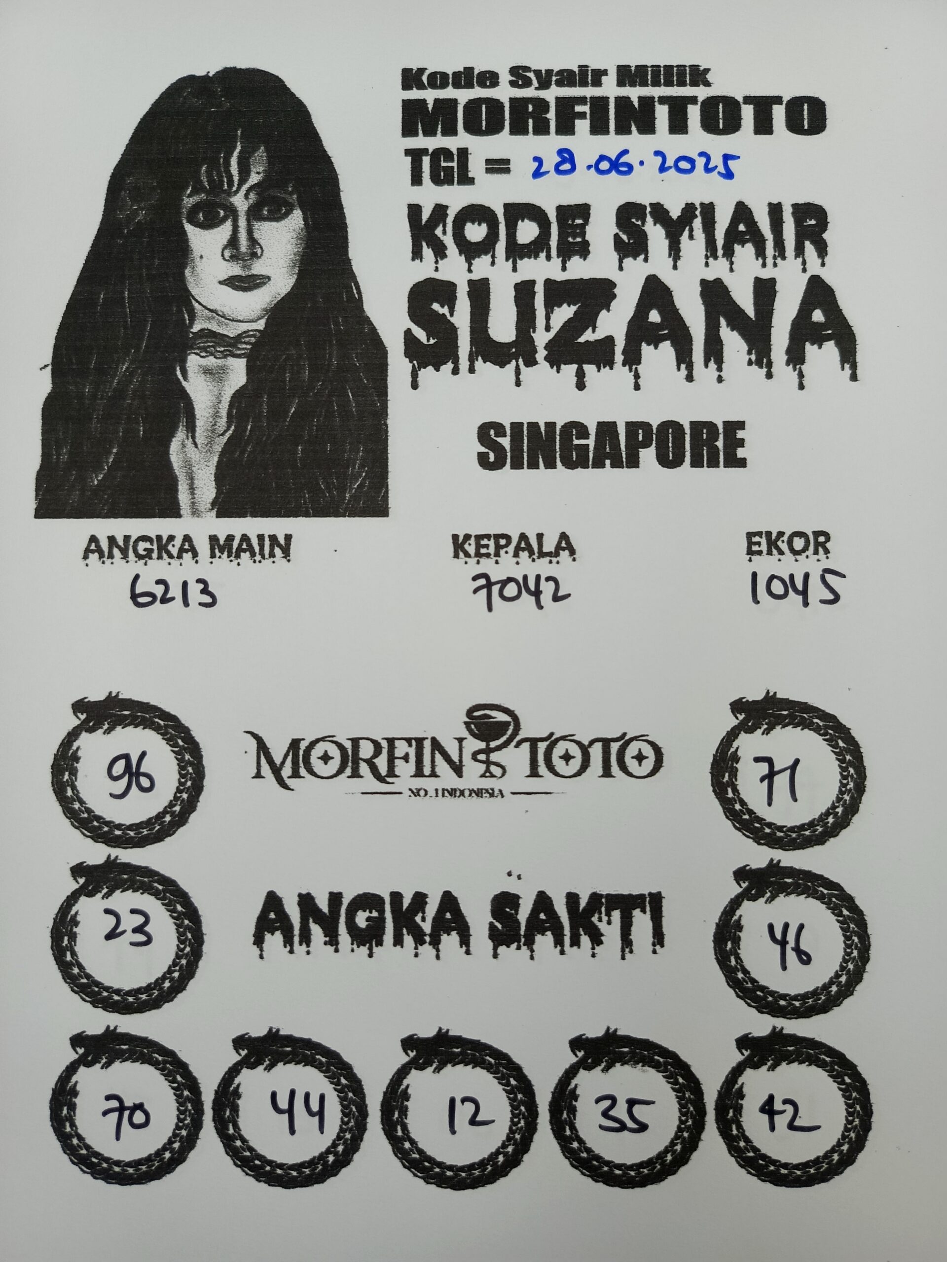 SYAIR TOGEL SUZANA SINGAPORE 28 JUNI 2025