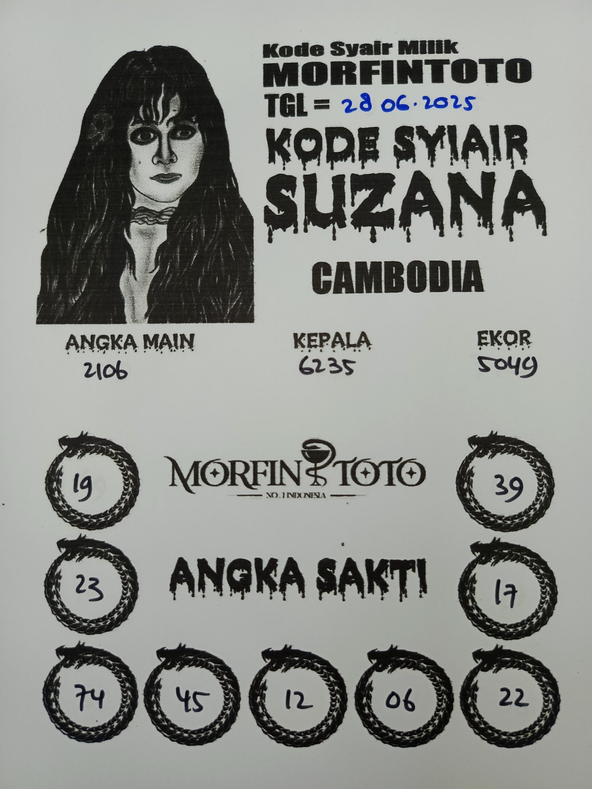 SYAIR TOGEL SUZANA CAMBODIA 28 JUNI 2025