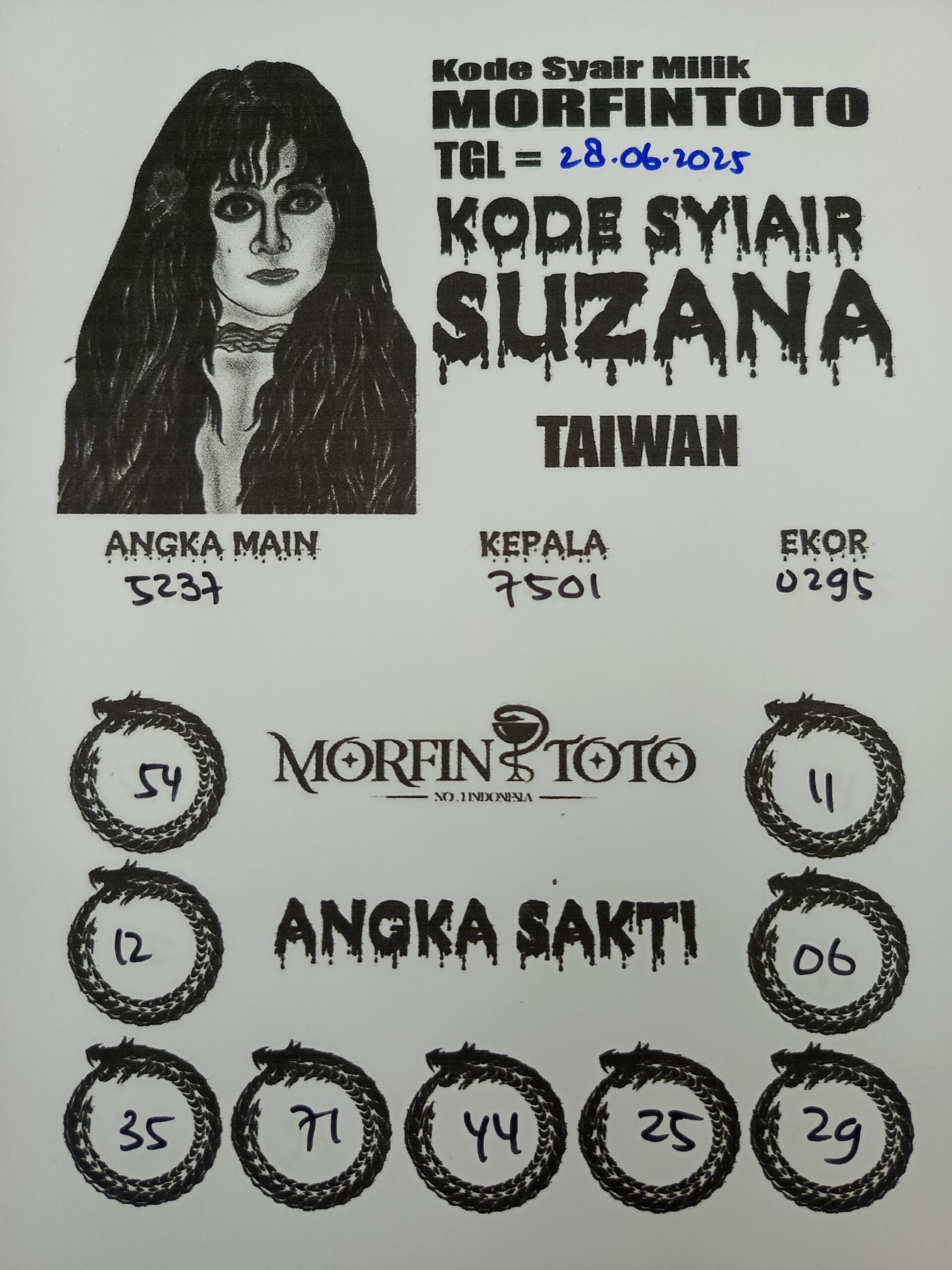 SYAIR TOGEL SUZANA TAIWAN 28 JUNI 2025