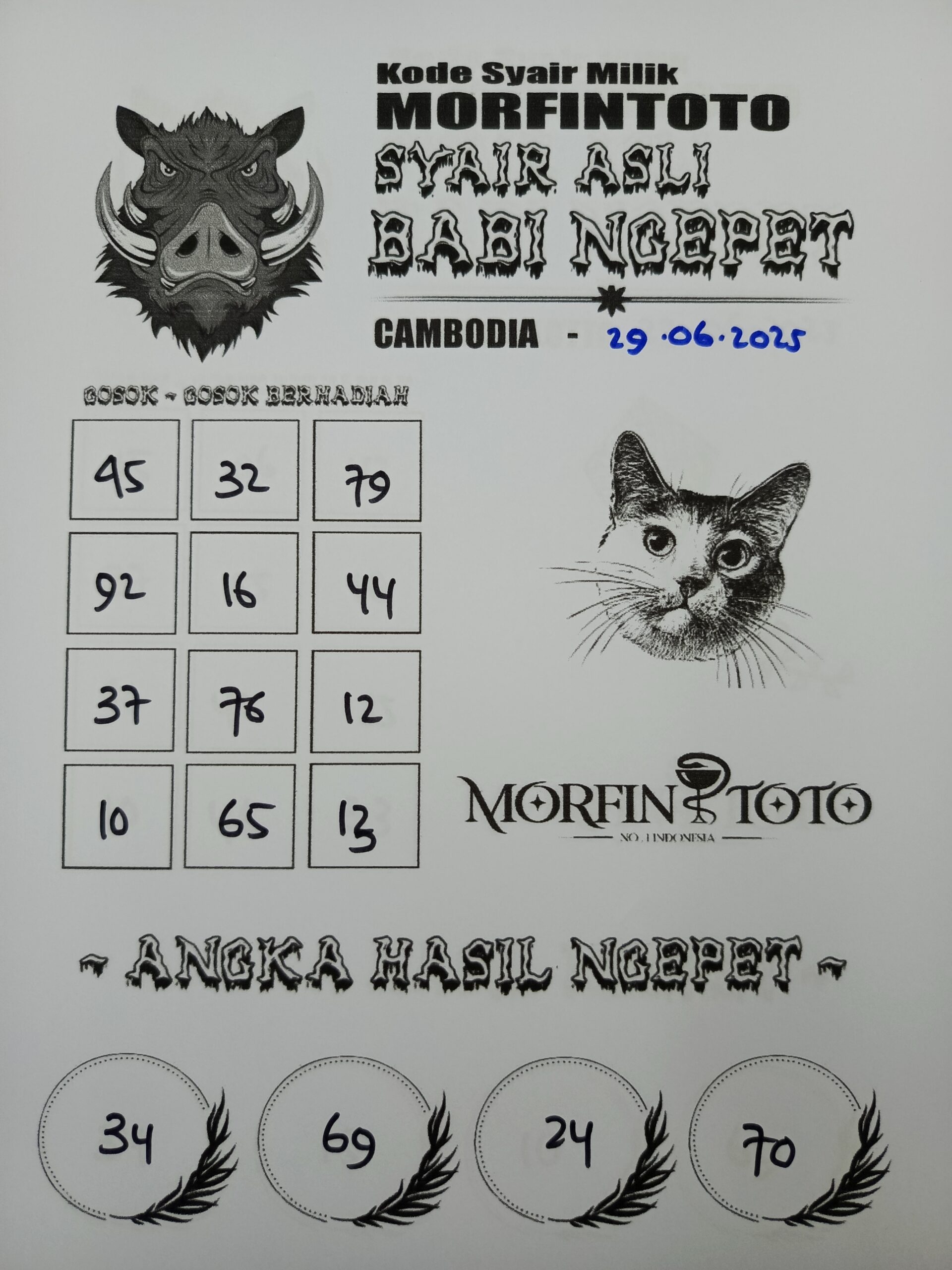 SYAIR TOGEL BABI NGEPET CAMBODIA 29 JUNI 2025