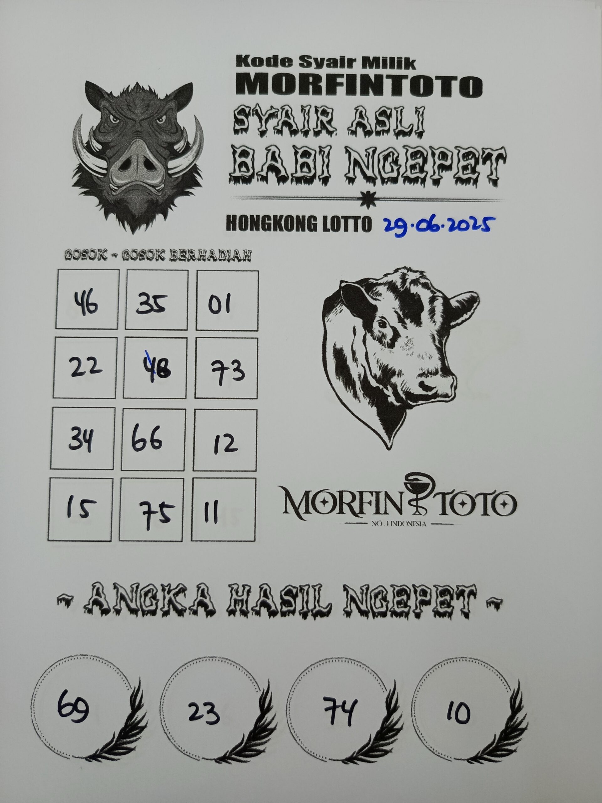 SYAIR TOGEL BABI NGEPET HONGKONG LOTTO 29 JUNI 2025