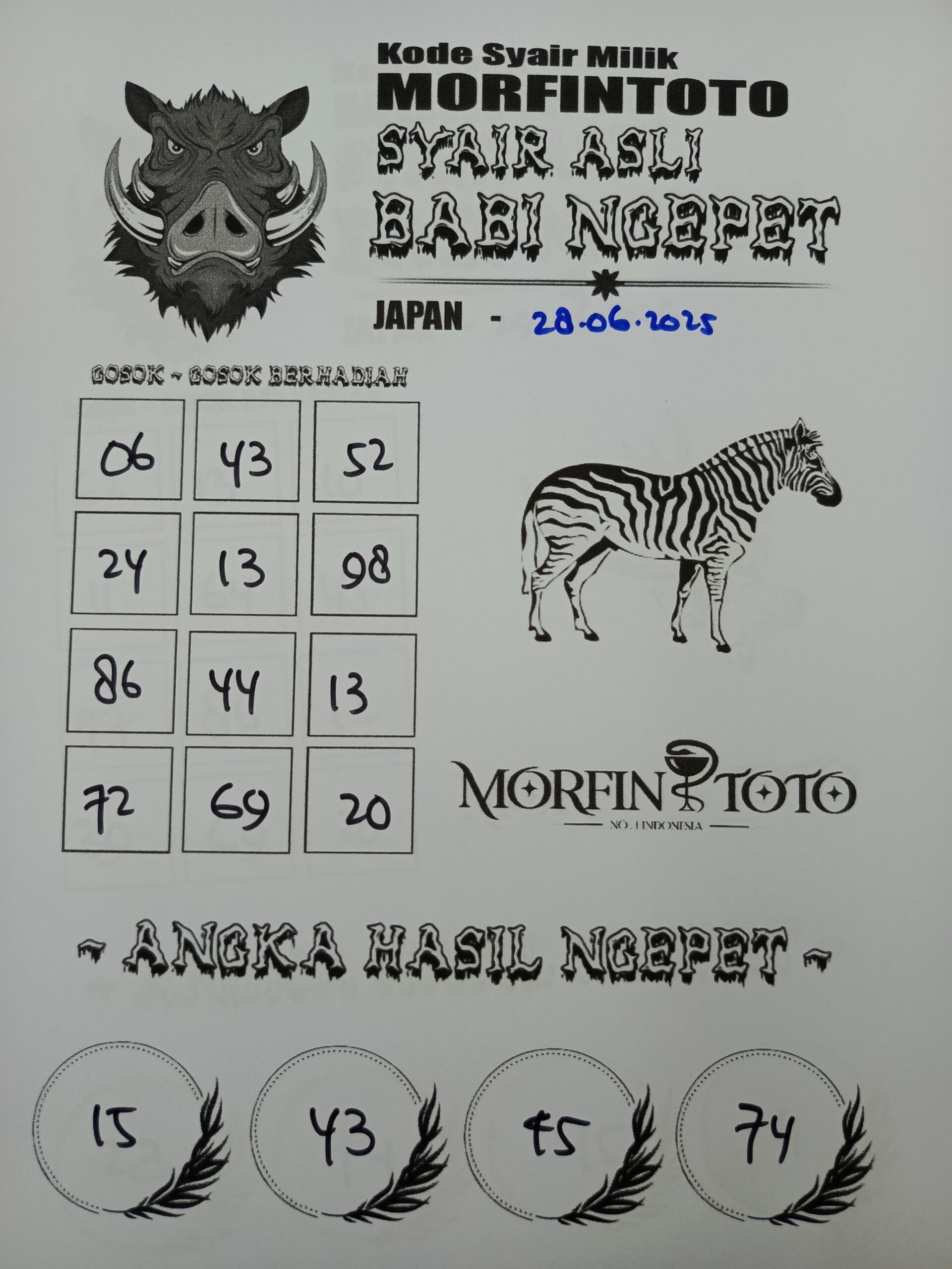 SYAIR TOGEL BABI NGEPET JAPAN 28 JUNI 2025