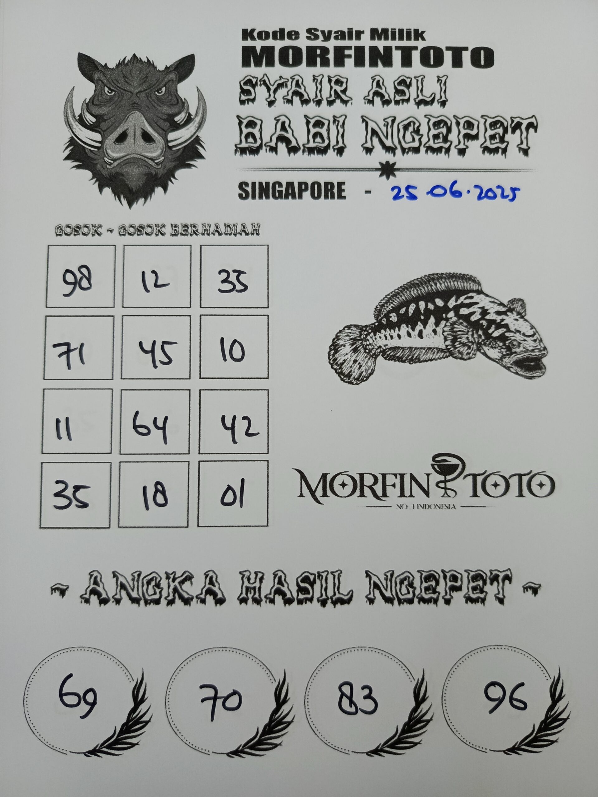 SYAIR TOGEL BABI NGEPET SINGAPORE 25 JUNI 2025