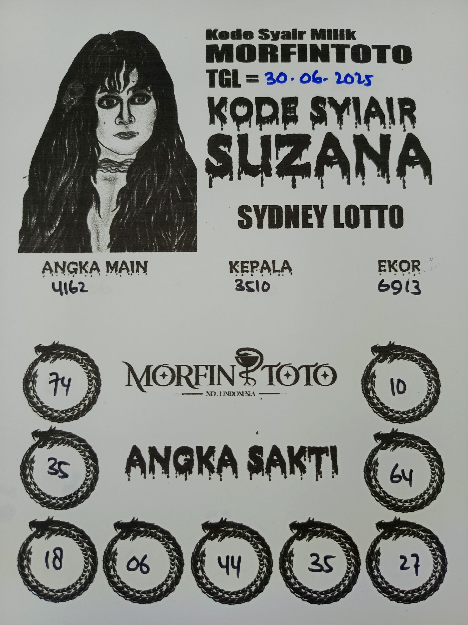 SYAIR TOGEL SUZANA SYDNEY LOTTO 30 JUNI 2025