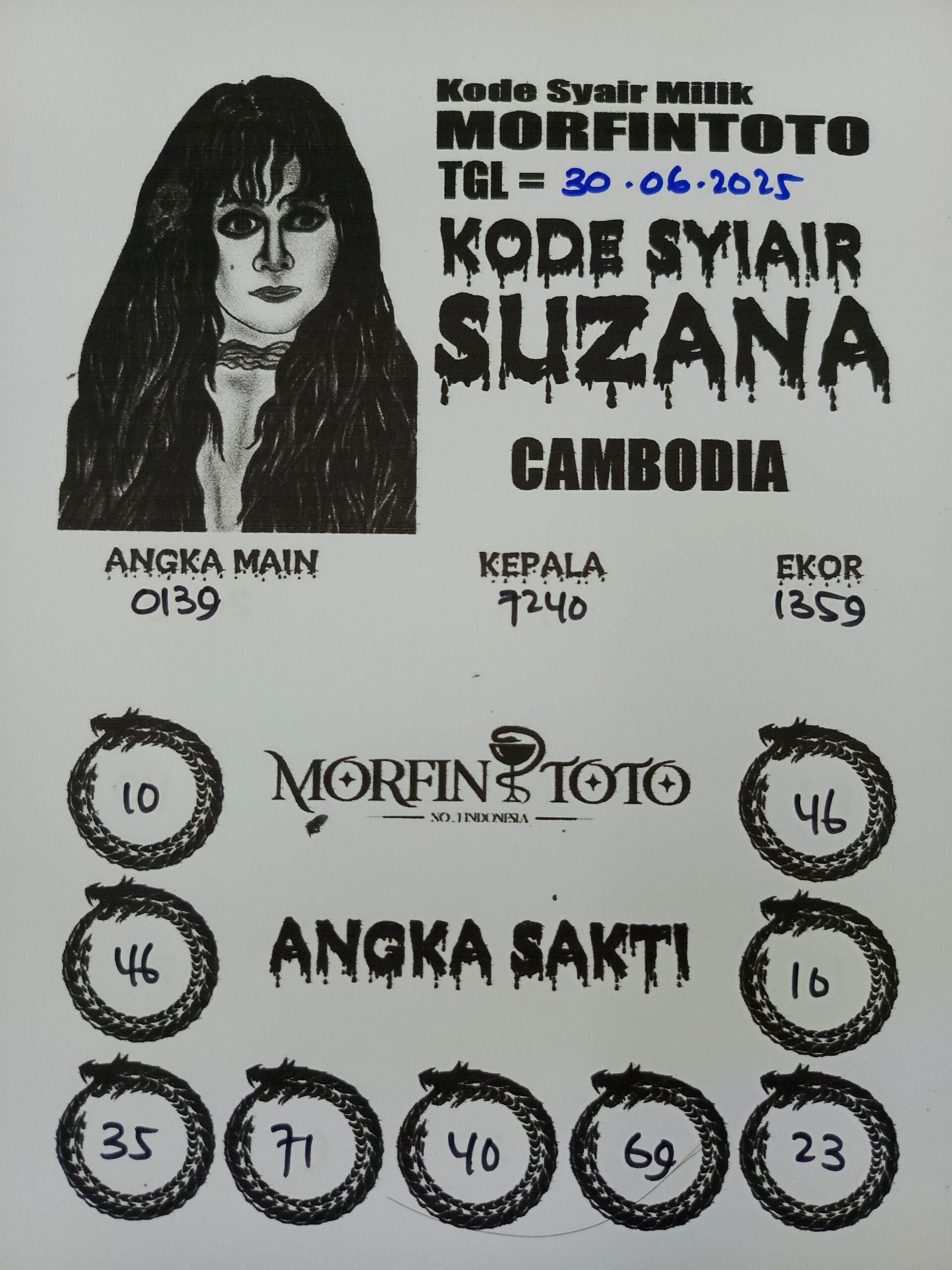 SYAIR TOGEL SUZANA CAMBODIA 30 JUNI 2025